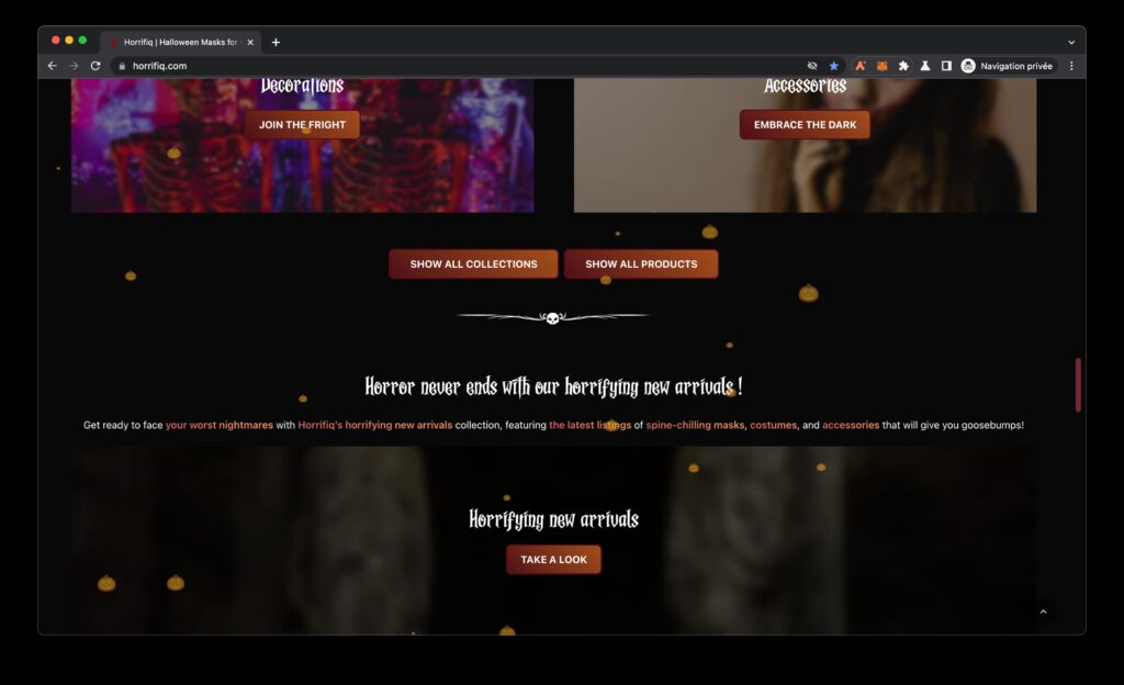 is tenebrisque.com legit, tenebrisque.com safe, horrifiq home page
