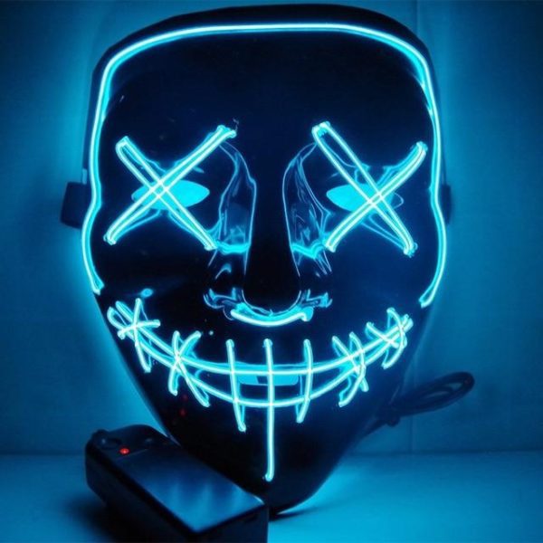 led halloween mask with blue light on