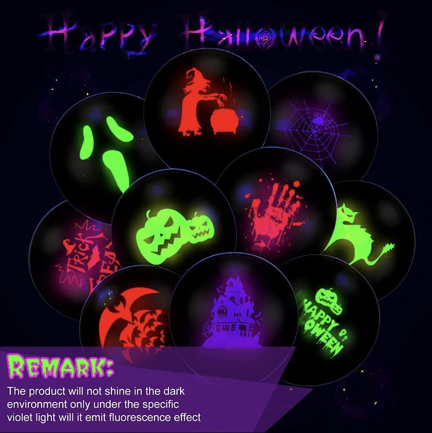 Fluorescent Halloween Balloons