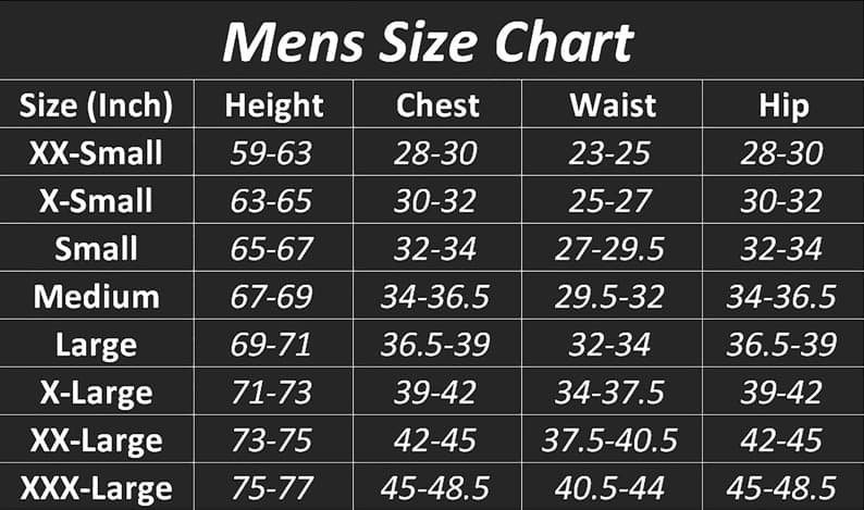 horrifiq batman costume size chart